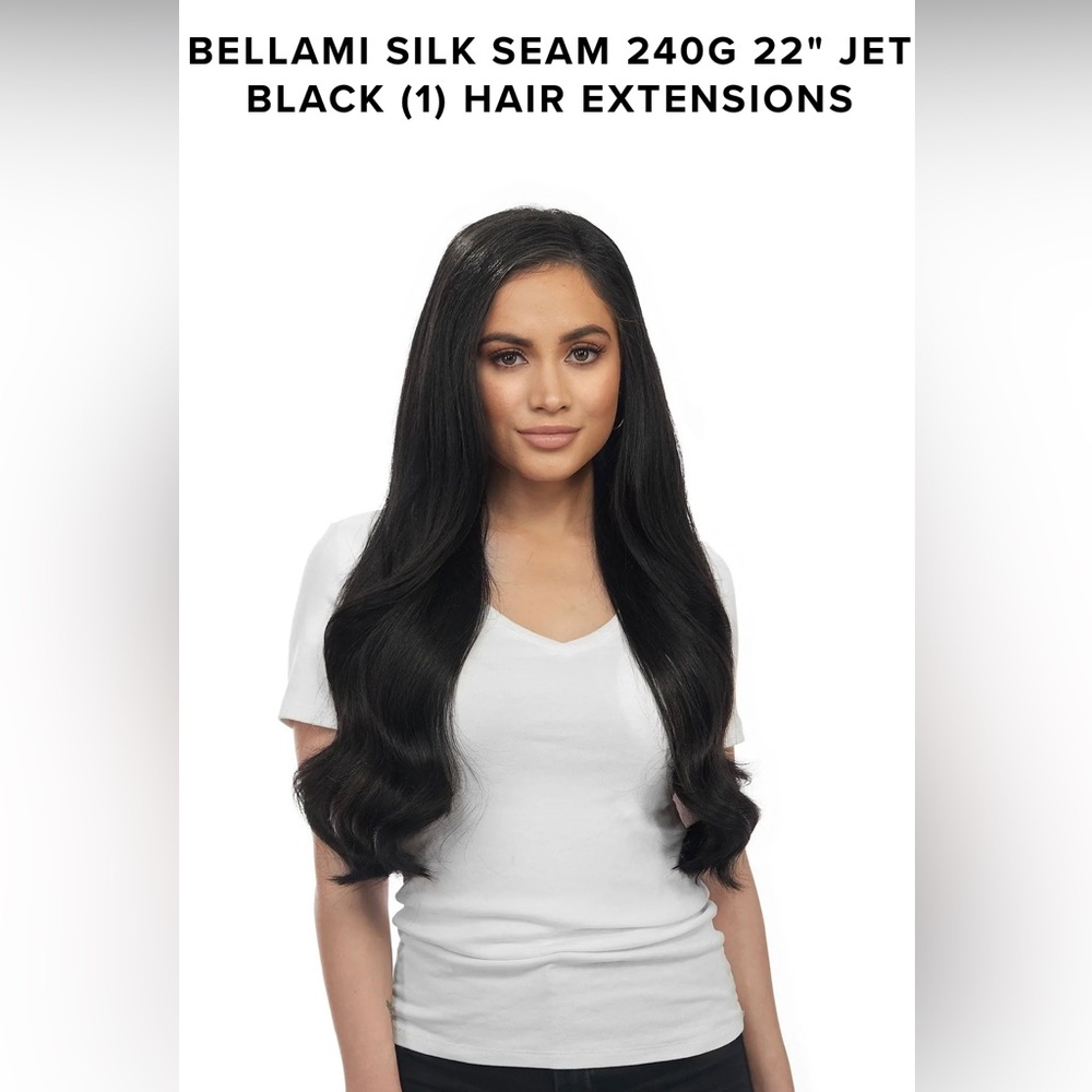Bellami Silk Seam Hair extensions 22” Jet Black